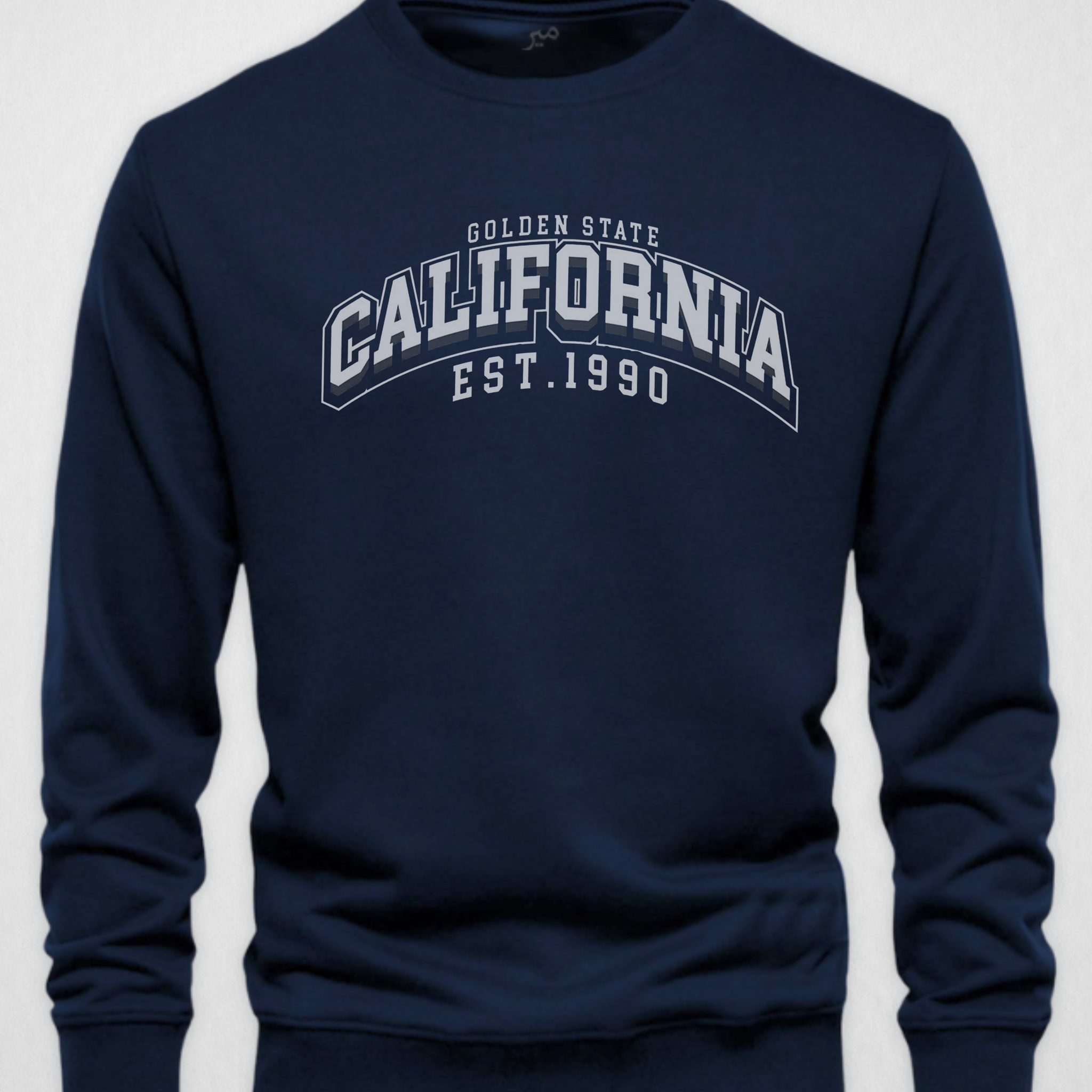 Navy Blue Men's Printed Sweatshirt – Warm and Stylish Fleece (3775)