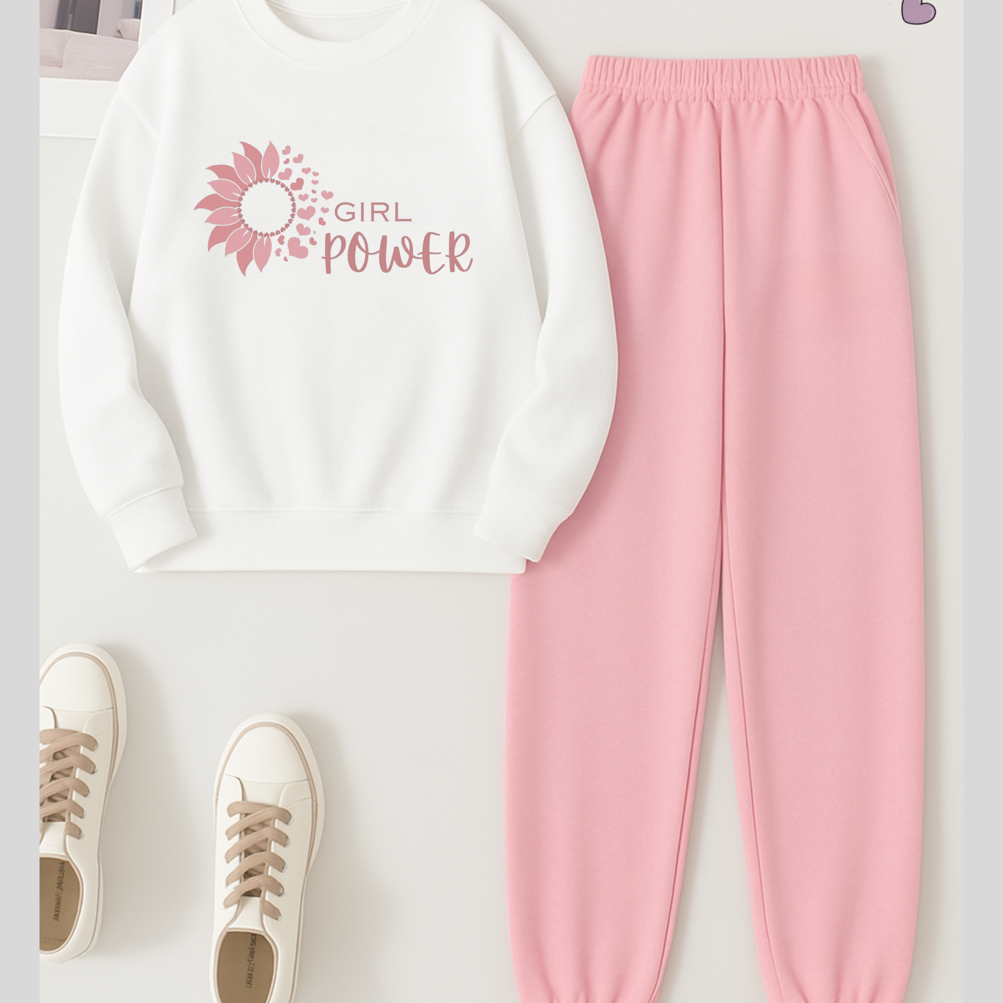 2 Pcs Girl Flower Winter TrackSuit (Code 3626)