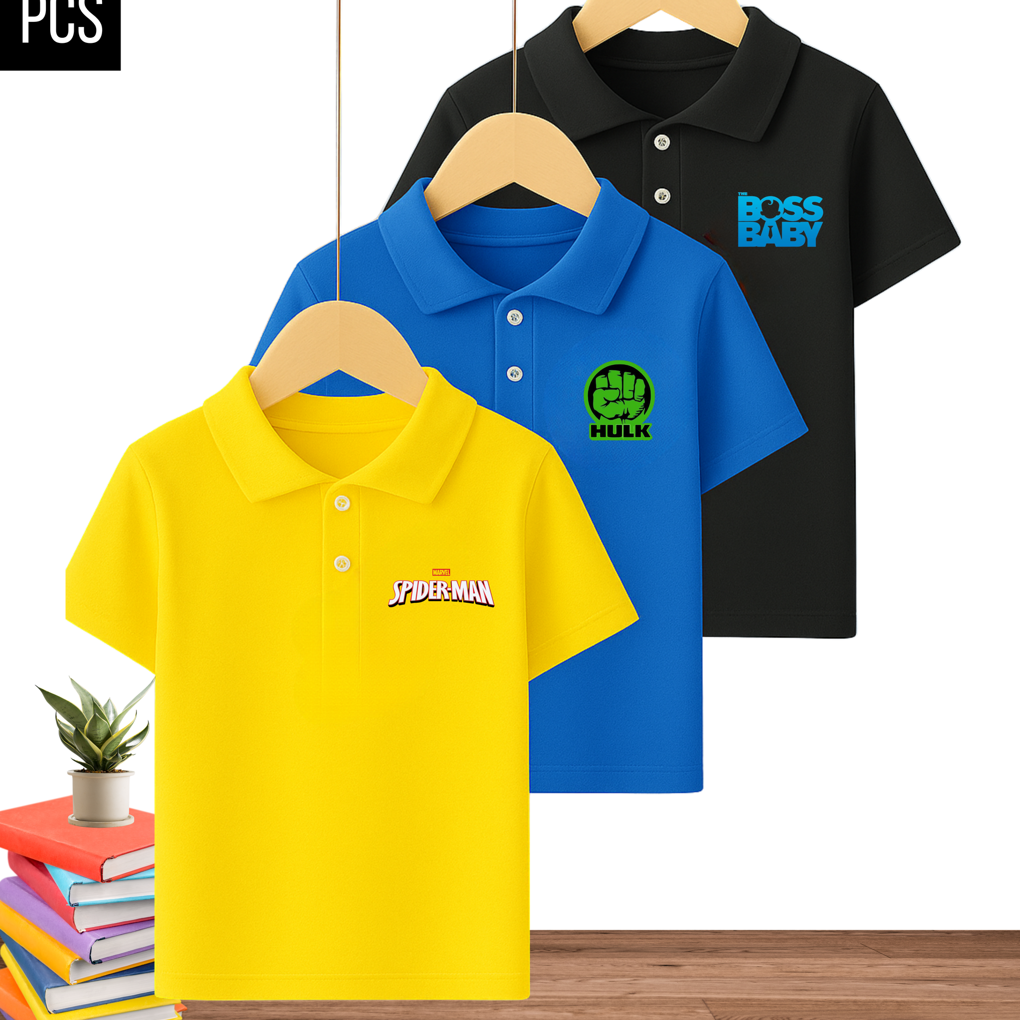 Boys Printed Polo Combo– Pack of 3  (3385)