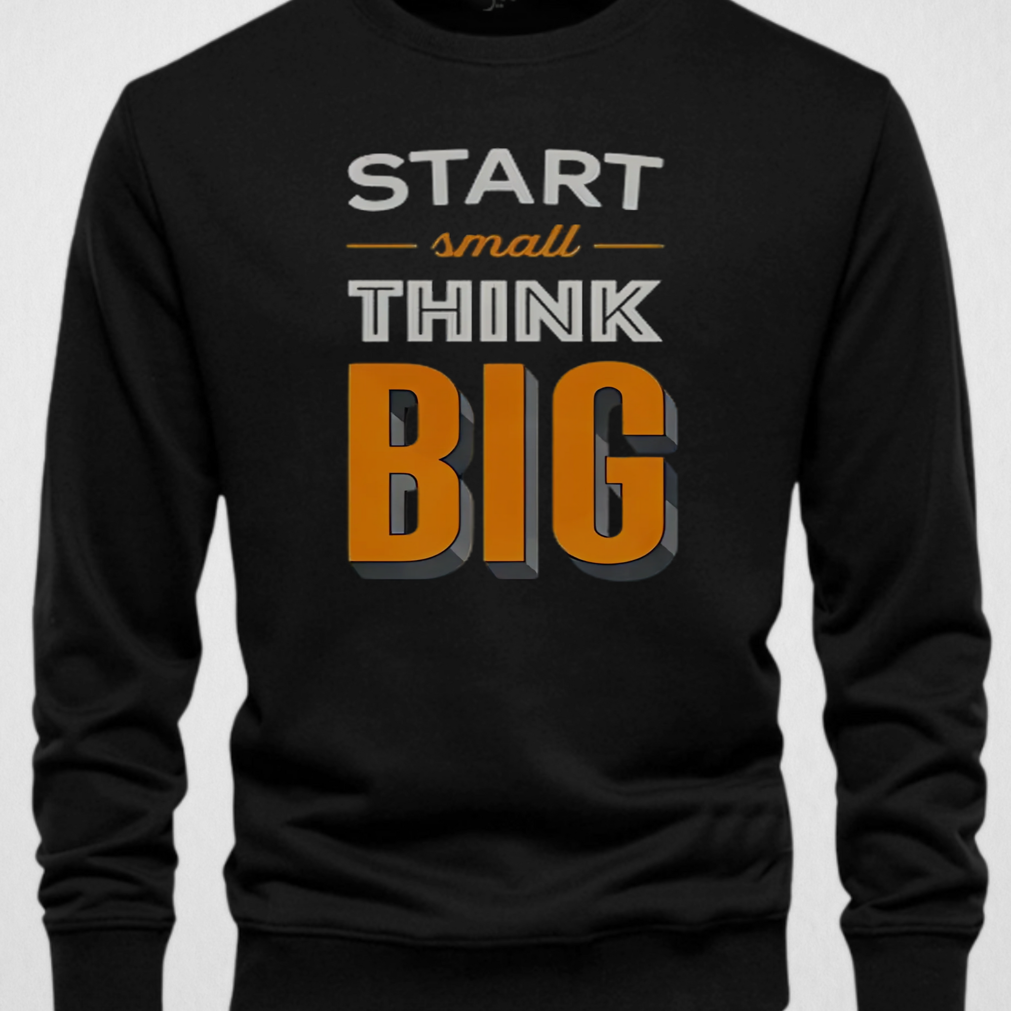 Black Men's Printed Sweatshirt – Warm and Stylish Fleece (3778)