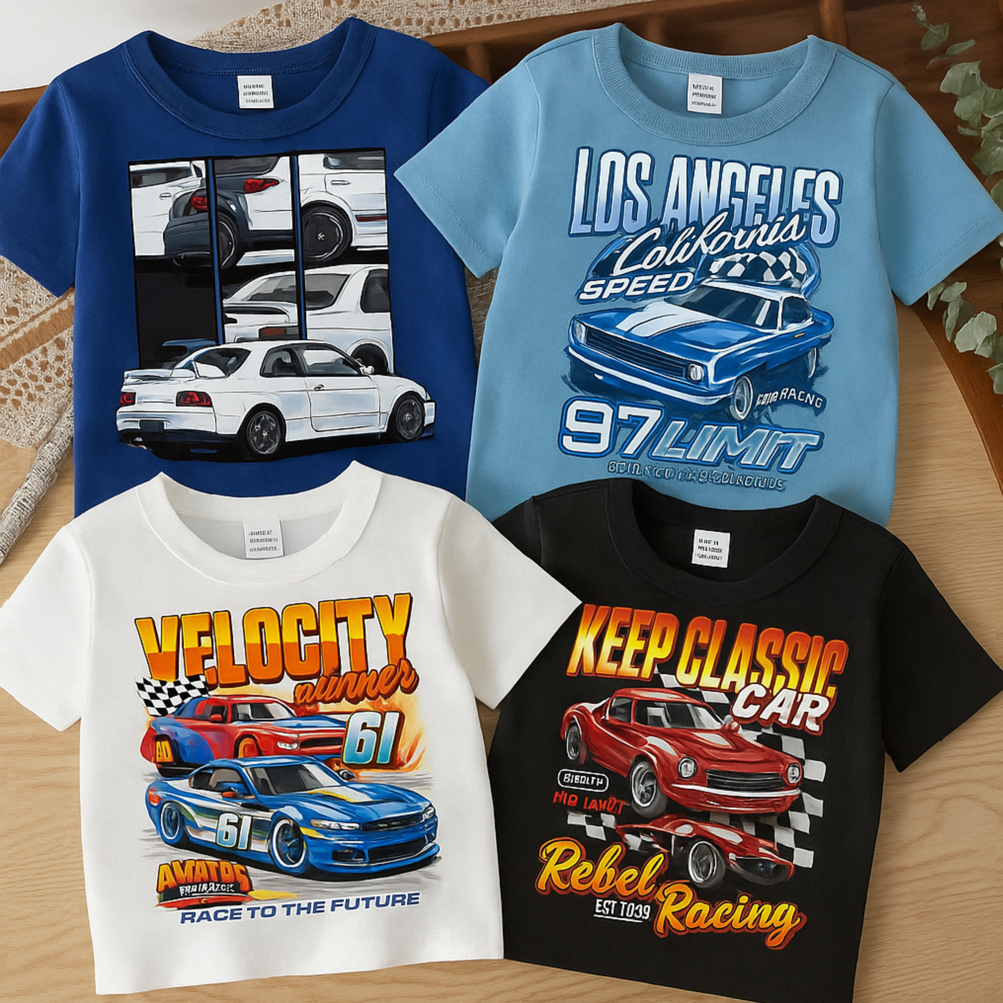 Pack of 4 Graphic Tees for Kids (3388)