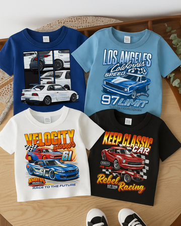 Pack of 4 Graphic Tees for Kids (3388)