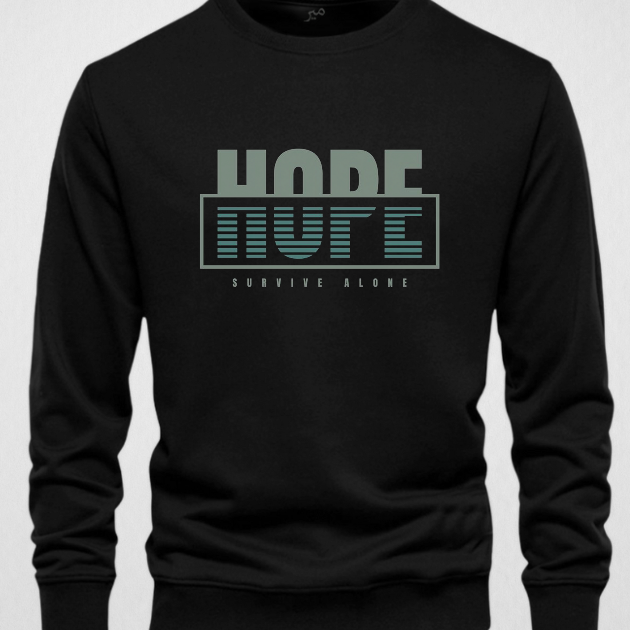 Black Men's Printed Sweatshirt – Warm and Stylish Fleece (3777)