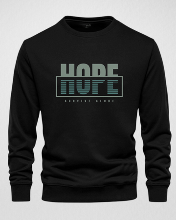 Black Men's Printed Sweatshirt – Warm and Stylish Fleece (3777)
