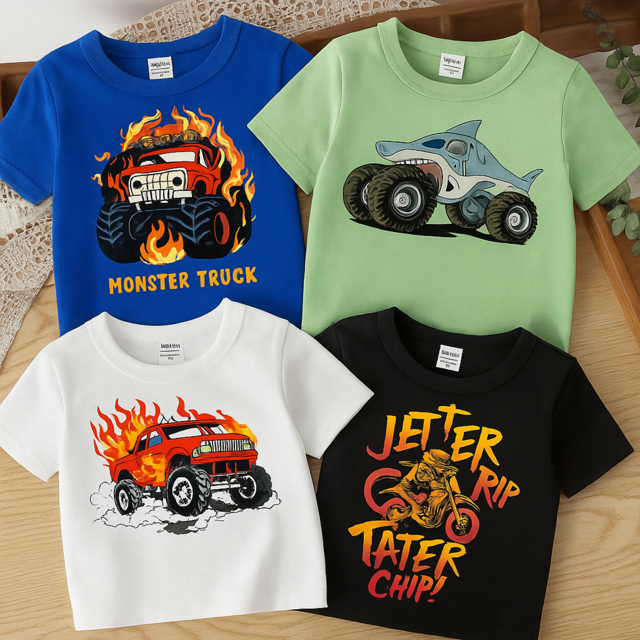 Pack of 4 Cool Prints for Boys (3389)