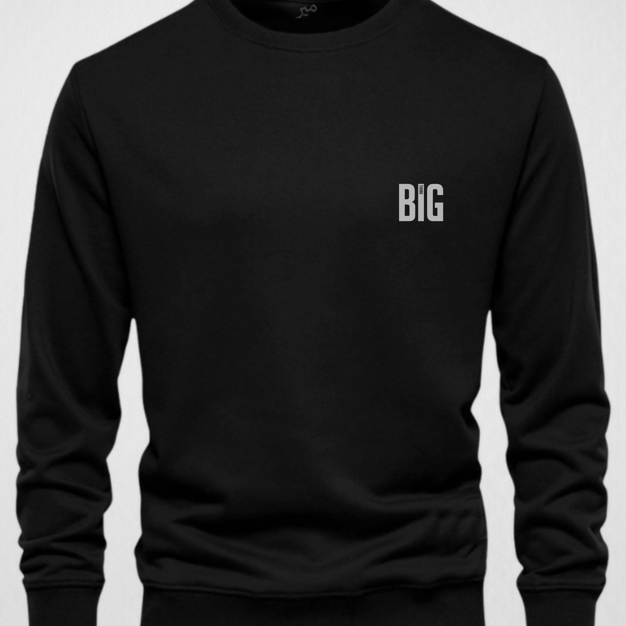 Black Men's Printed Sweatshirt – Warm and Stylish Fleece (3773)