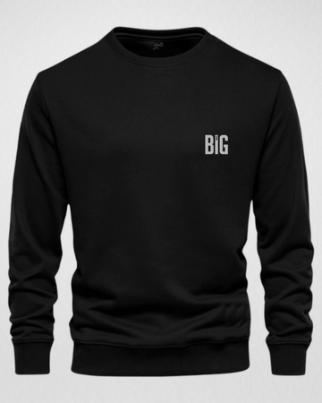 Black Men's Printed Sweatshirt – Warm and Stylish Fleece (3773)