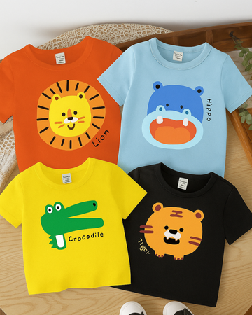 Pack of 4 Stylish Boys Printed Tee  (3390)