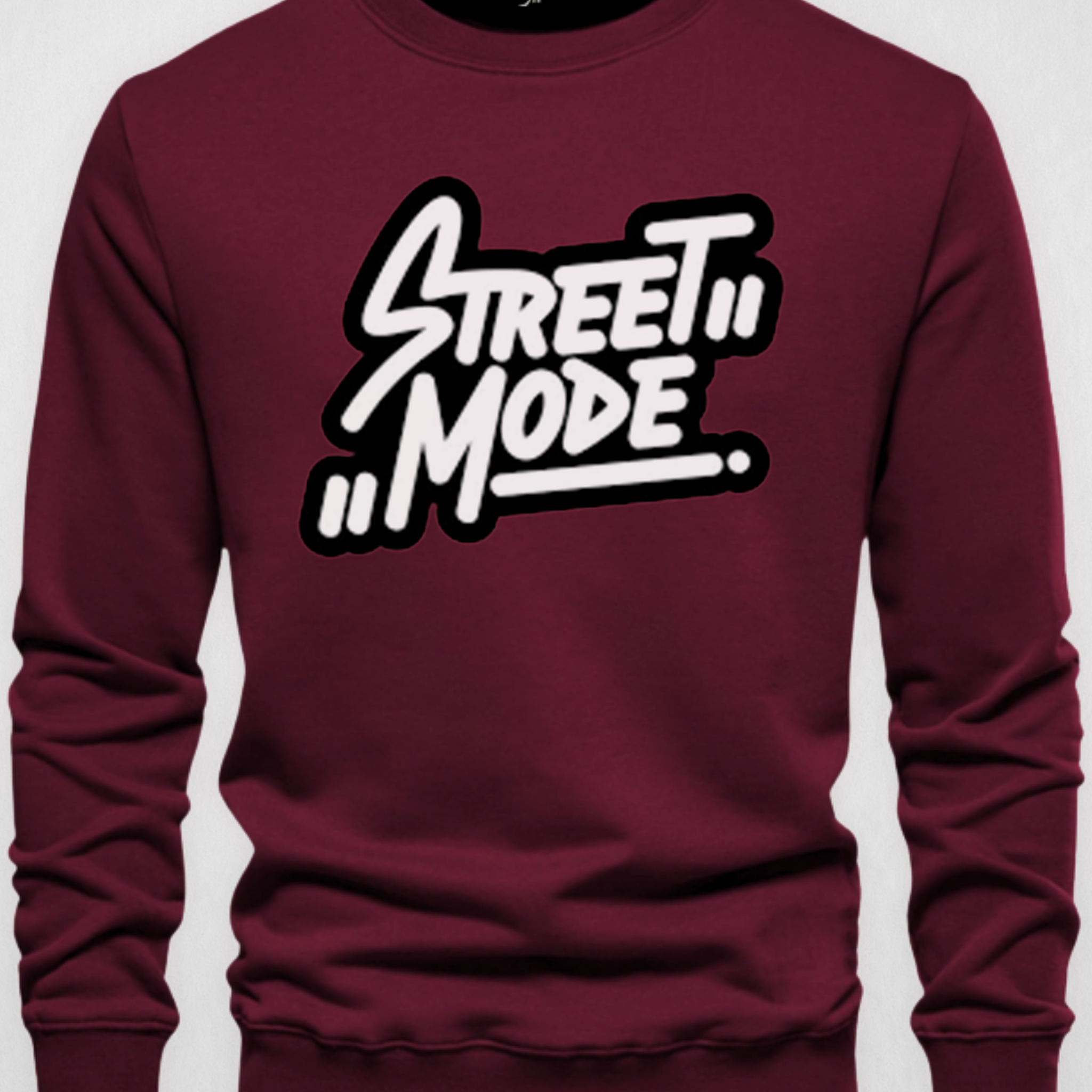 Maroon Men's Printed Sweatshirt – Warm and Stylish Fleece (3779)