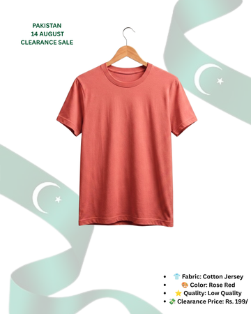 Rose Red T-Shirt/Tee for Men – Cotton Jersey Fabric (Code 5508)