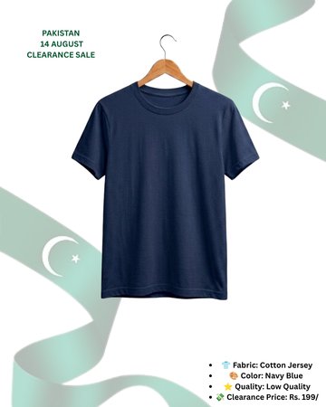 Navy Blue T-Shirt/Tee for Men – Cotton Jersey Fabric (Code 5509)