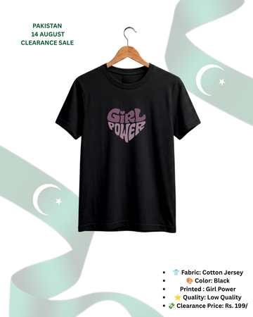 Black Women's Printed T-Shirt –Stylish Fleece (Code 5532)