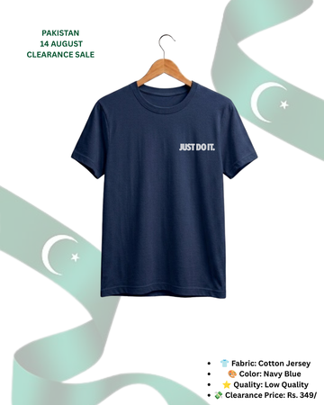 Navy Blue Printed T-Shirt/Tee for Men – Cotton Jersey Fabric (Code 5556)