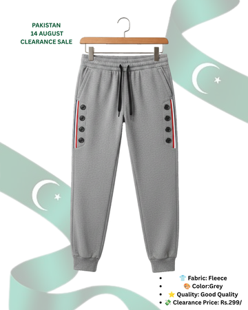 Button Stripe Fleece Trouser (Code 5587)