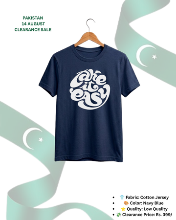 Navy Blue Printed T-Shirt/Tee for Men – Cotton Jersey Fabric (Code 5552)