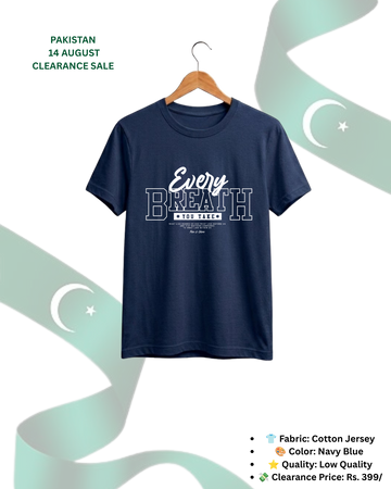 Navy Blue Printed T-Shirt/Tee for Men – Cotton Jersey Fabric (Code 5557)