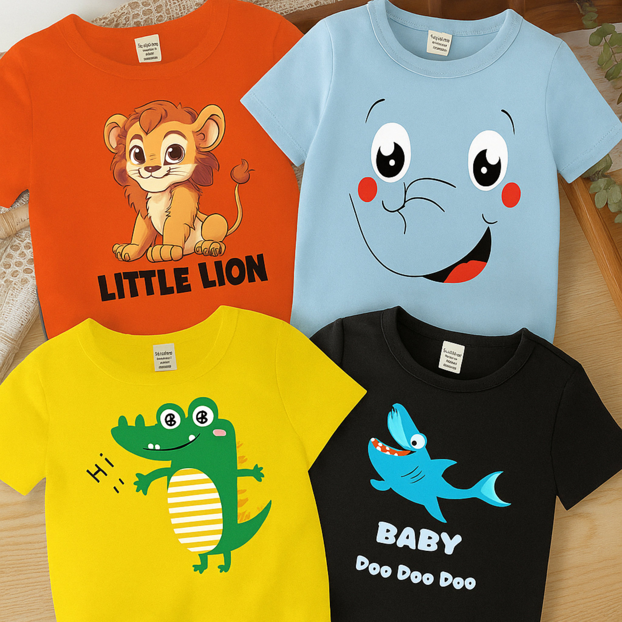 Pack of 4 Kids Printed Shirts – Fun Prints for Boys  (3391)