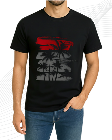 Black Vintage Tree T-Shirt/Tee for Men – Cotton Jersey Fabric (Code 5143)