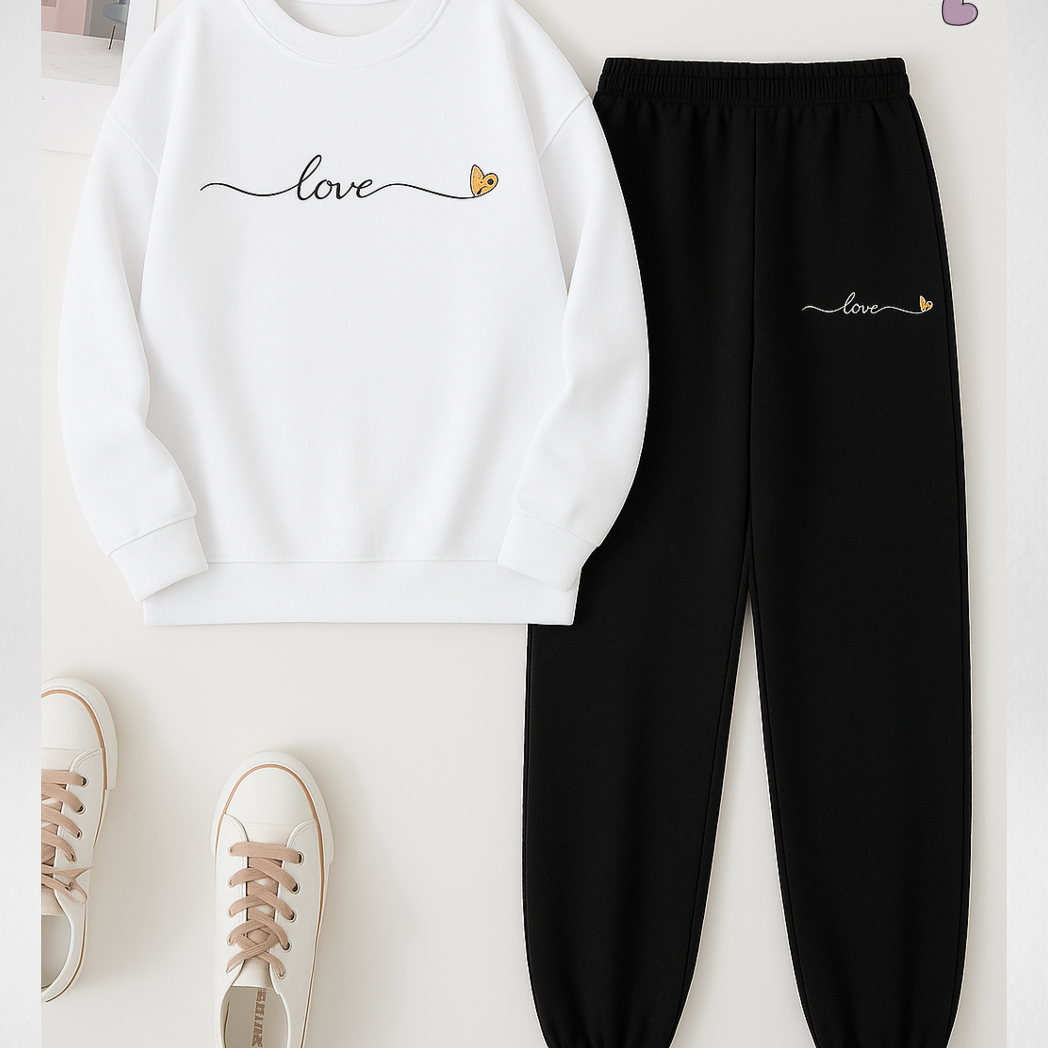 2 Pcs Love Winter TrackSuit (Code 3614)