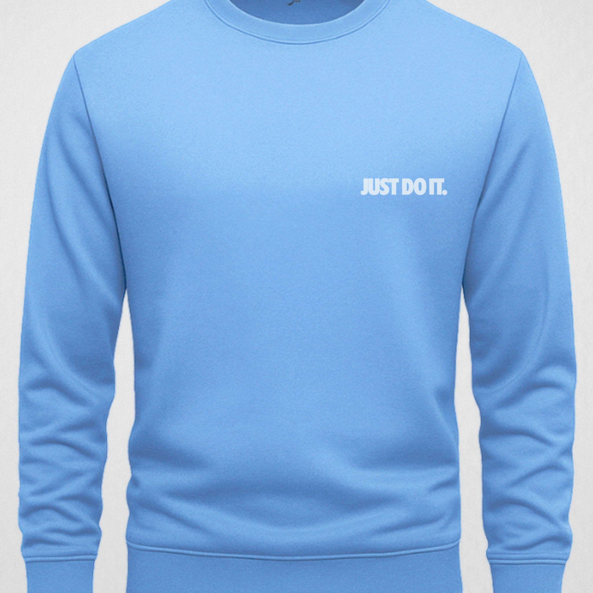 Sky Blue Men's Printed Sweatshirt – Warm and Stylish Fleece (3805)