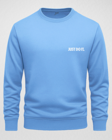 Sky Blue Men's Printed Sweatshirt – Warm and Stylish Fleece (3805)