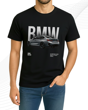 Black BMW T-Shirt/Tee for Men – Cotton Jersey Fabric (Code 5145)