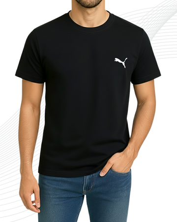 Black PUMA T-Shirt/Tee for Men – Cotton Jersey Fabric (Code 5147)