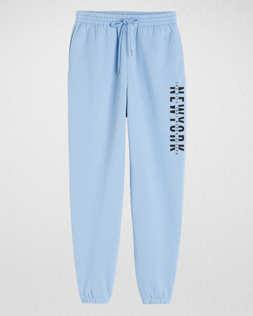 Sky blue Printed Sweatpants Warm & Comfortable Fleece (3517)