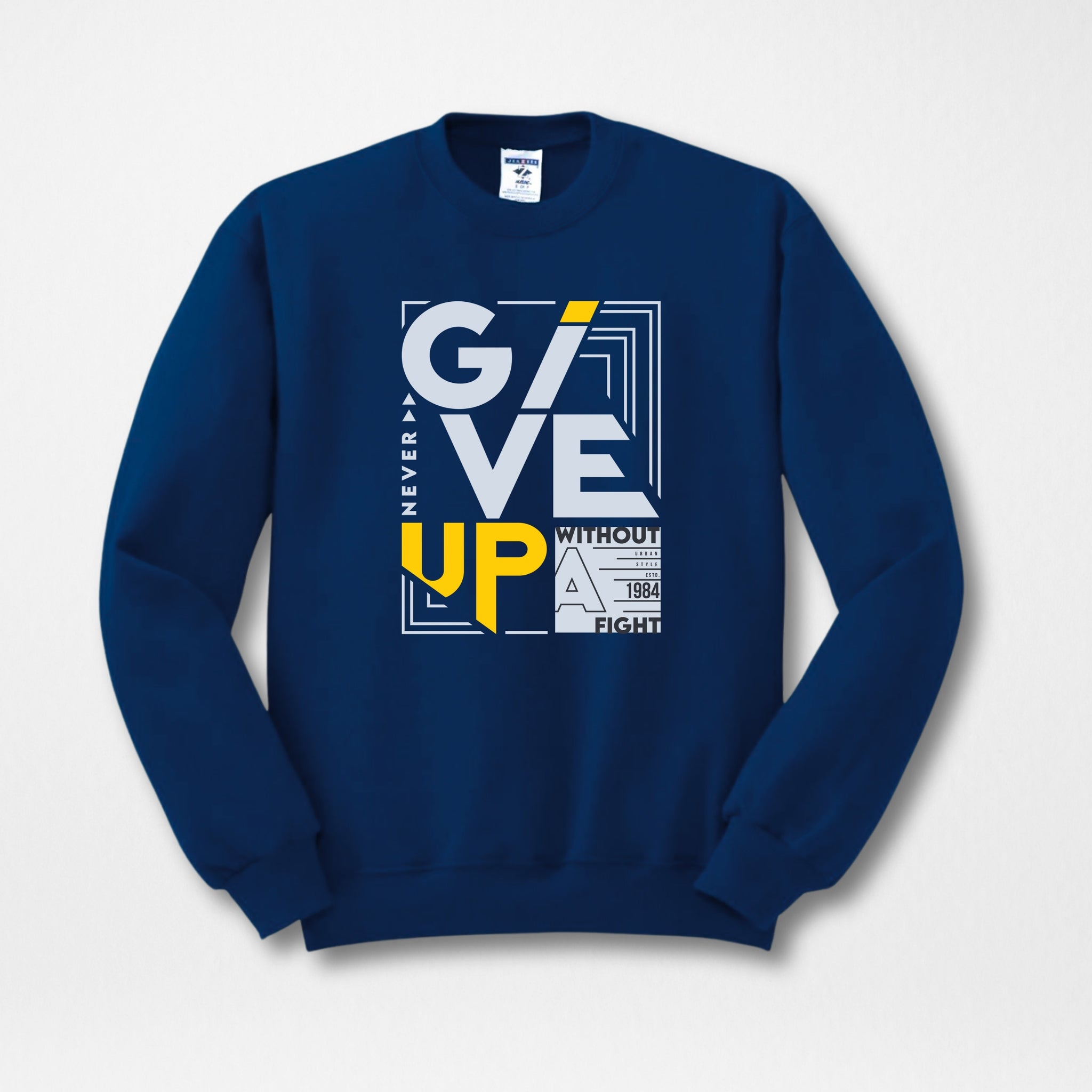 Navy Men's Printed Sweatshirt – Warm and Stylish Fleece (3052)