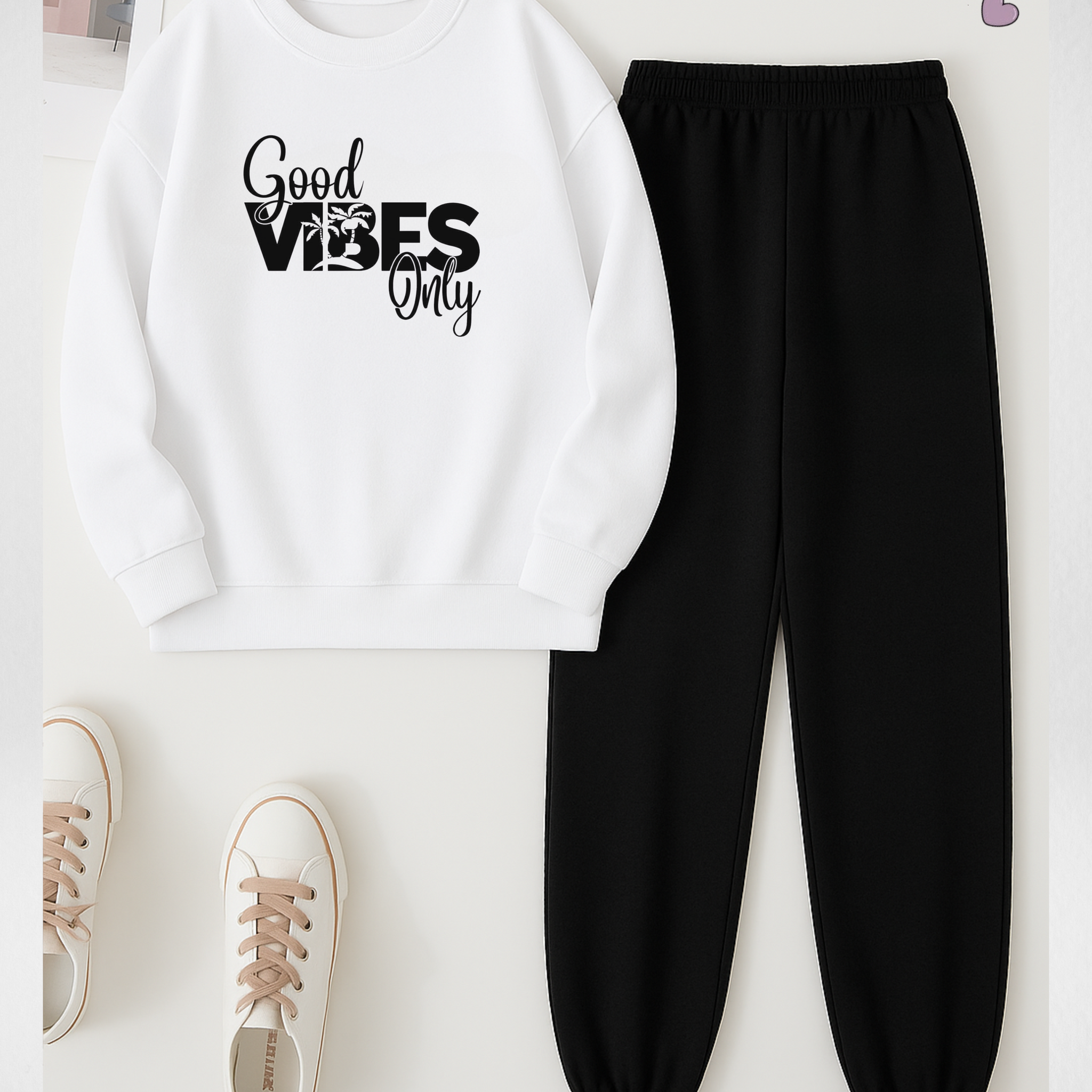 2 Pcs Good Vibes Winter TrackSuit (Code 3633)