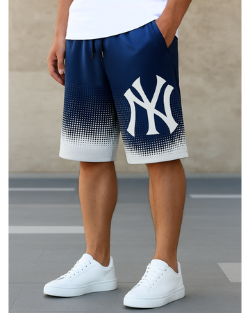 Men’s Blue NY Digital Printed Shorts – Soft & Comfortable (3319)
