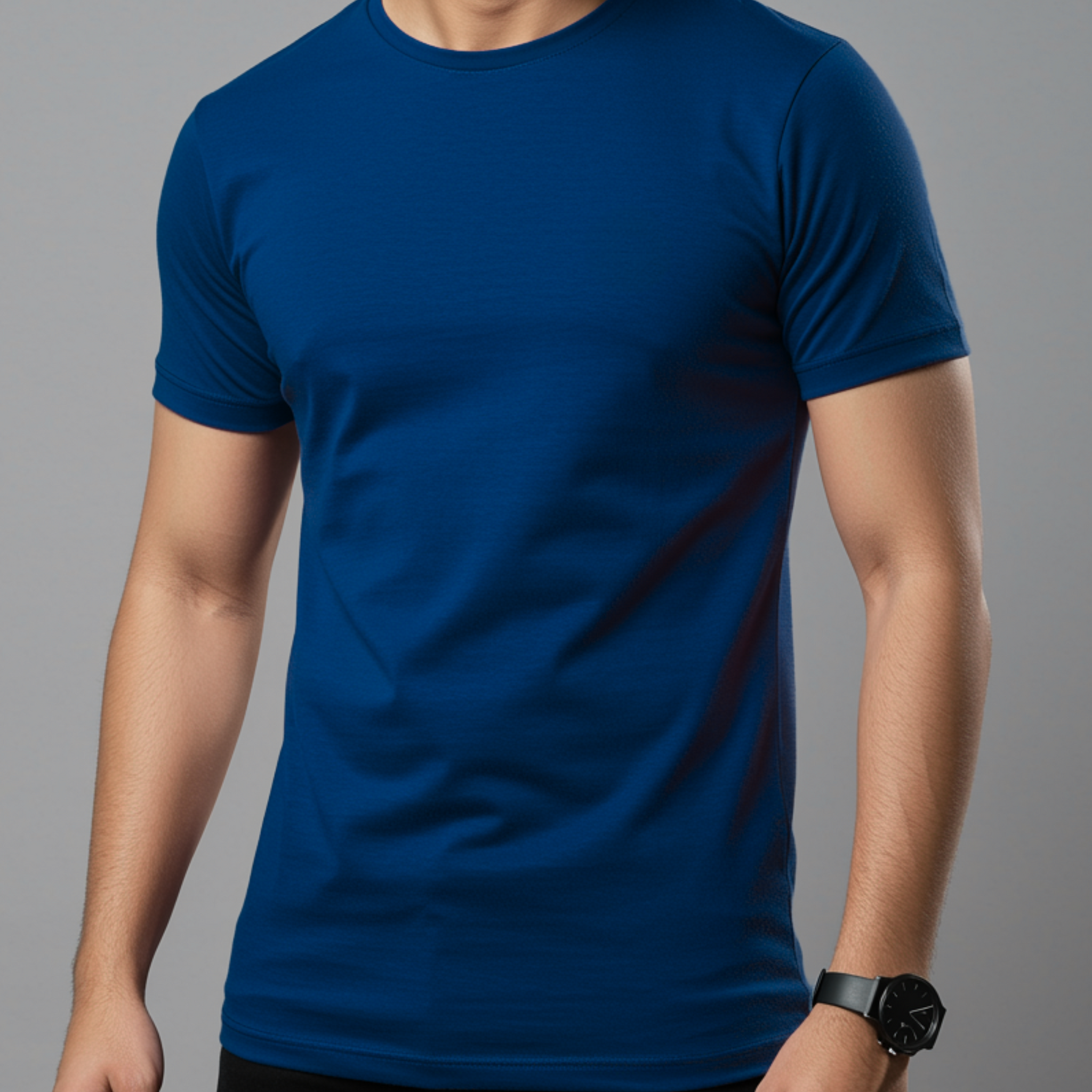 Navy Men’s Basic Tee – Jersey Fabric, Classic Fit, Everyday Comfort (3111)