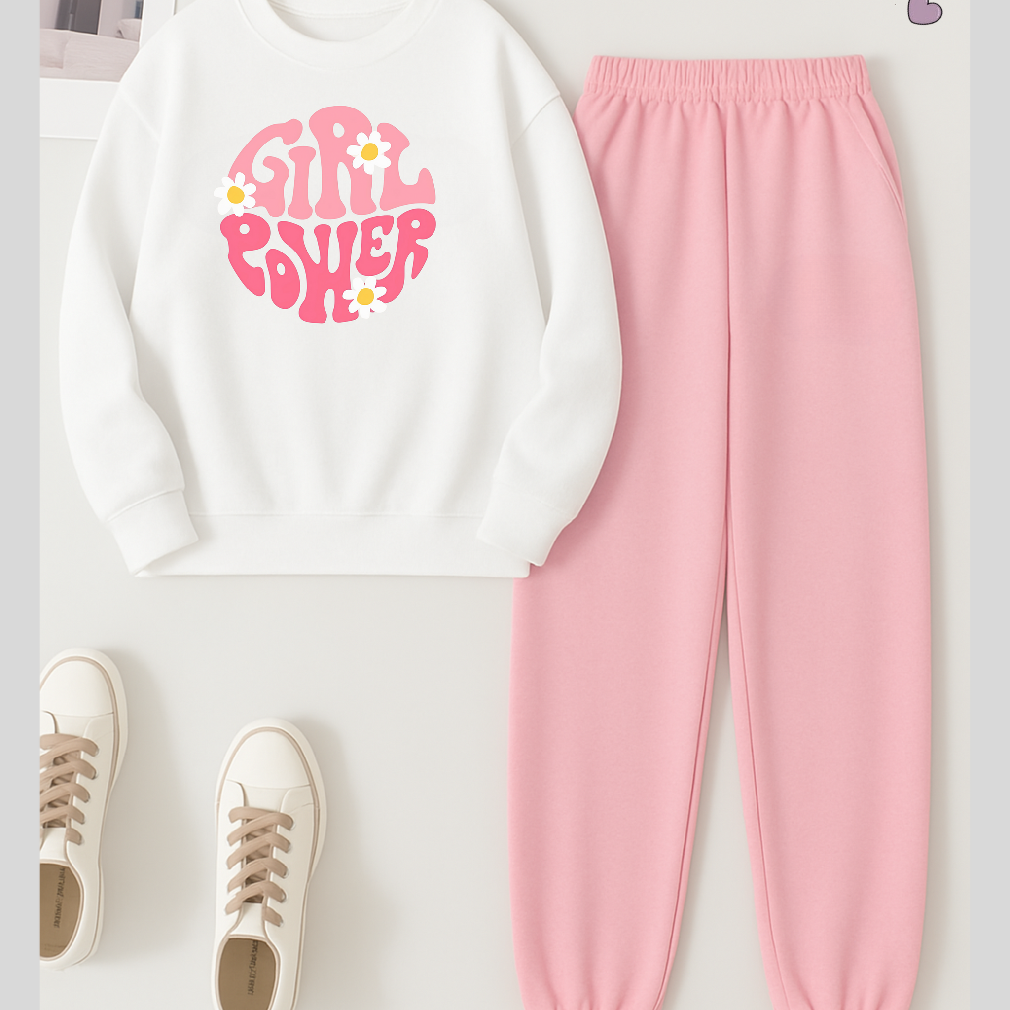 2 Pcs Girl Power Winter TrackSuit (Code 3636)