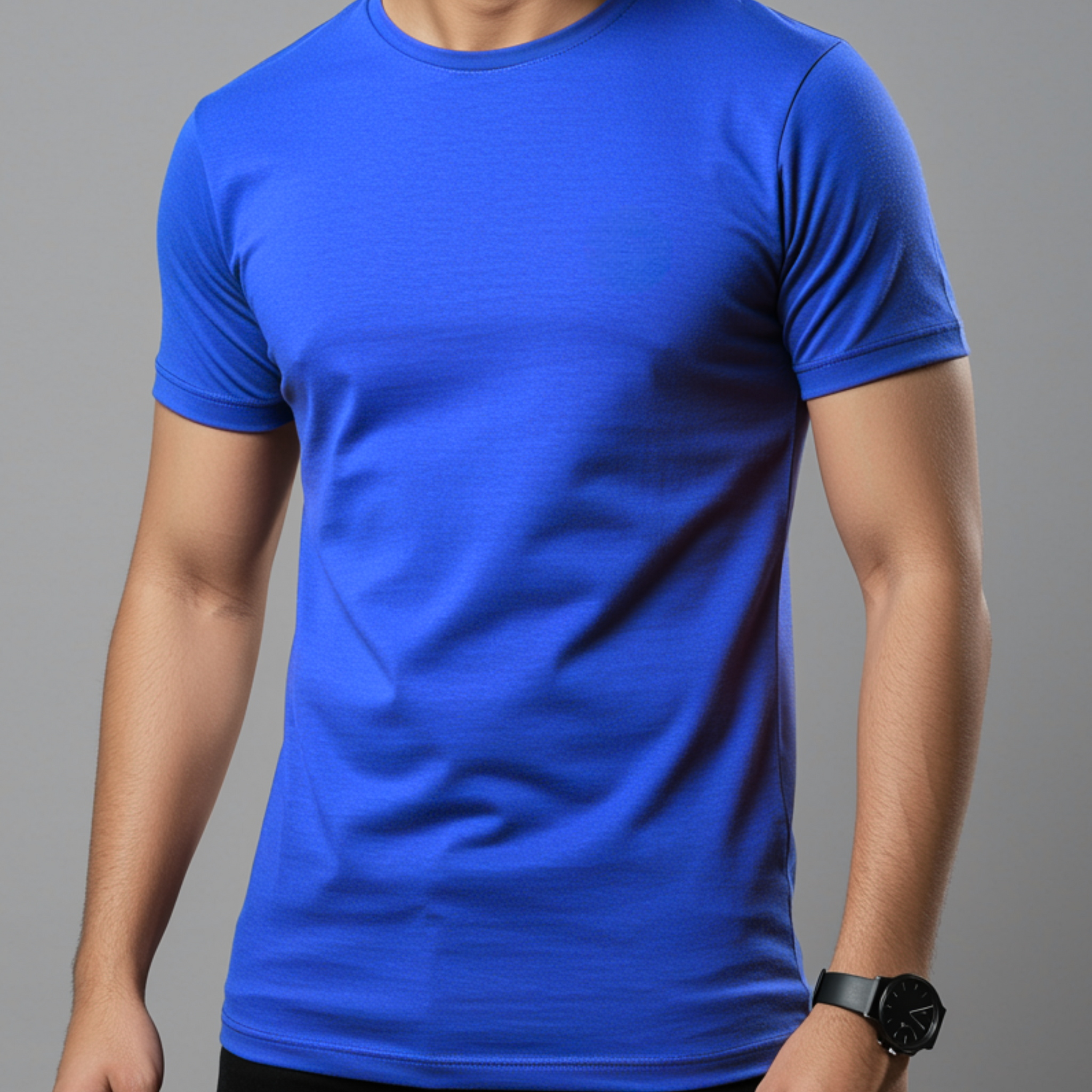 Royal Blue Men’s Basic Tee – Jersey Fabric, Classic Fit, Everyday Comfort (3260)