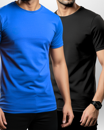 Premium Pack Of 2 Plain T-Shirt/Tee for Men – Cotton Jersey Fabric (3155)