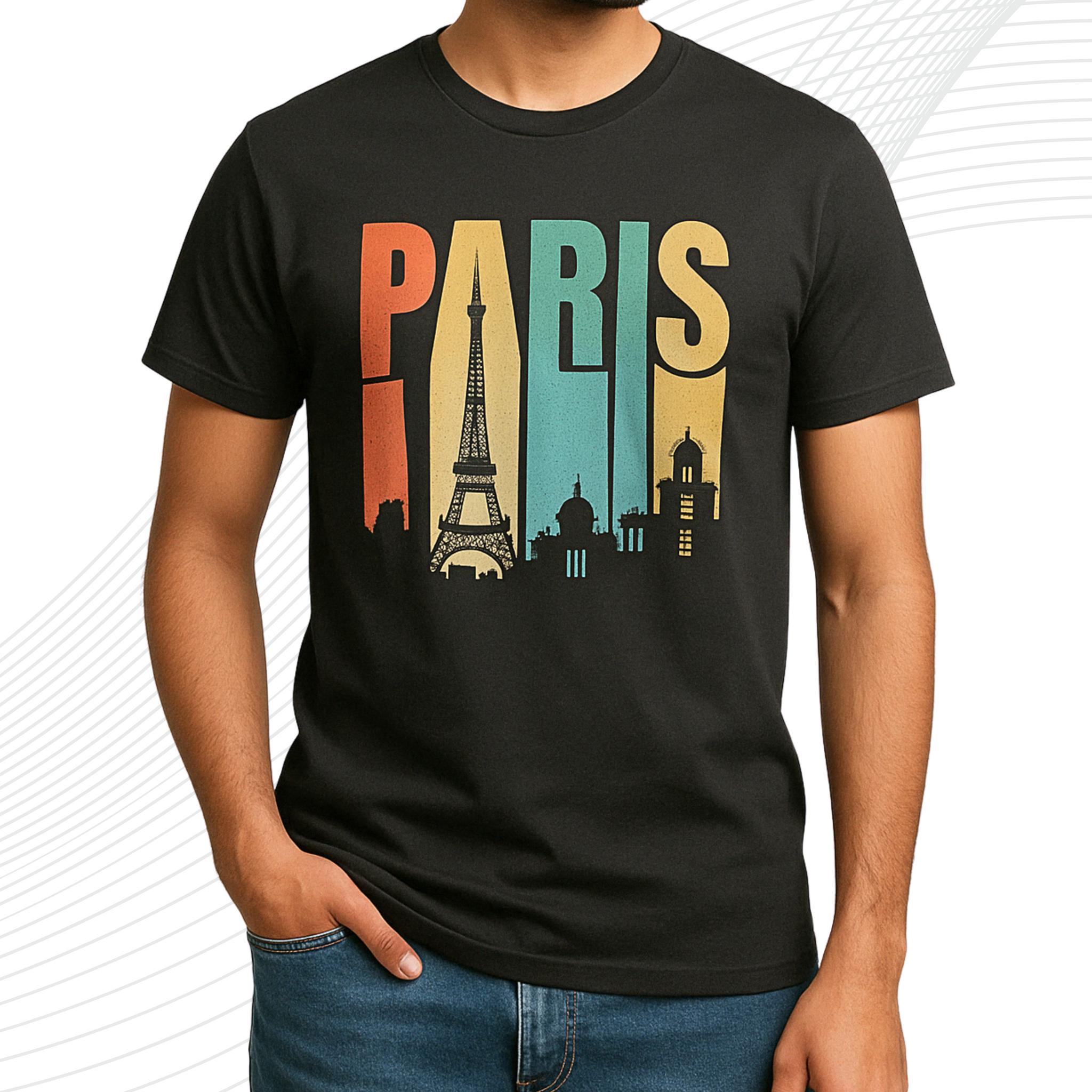 Premium Paris Printed T-Shirt/Tee for Men – Cotton Jersey Fabric (3263)