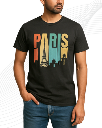 Premium Paris Printed T-Shirt/Tee for Men – Cotton Jersey Fabric (3263)