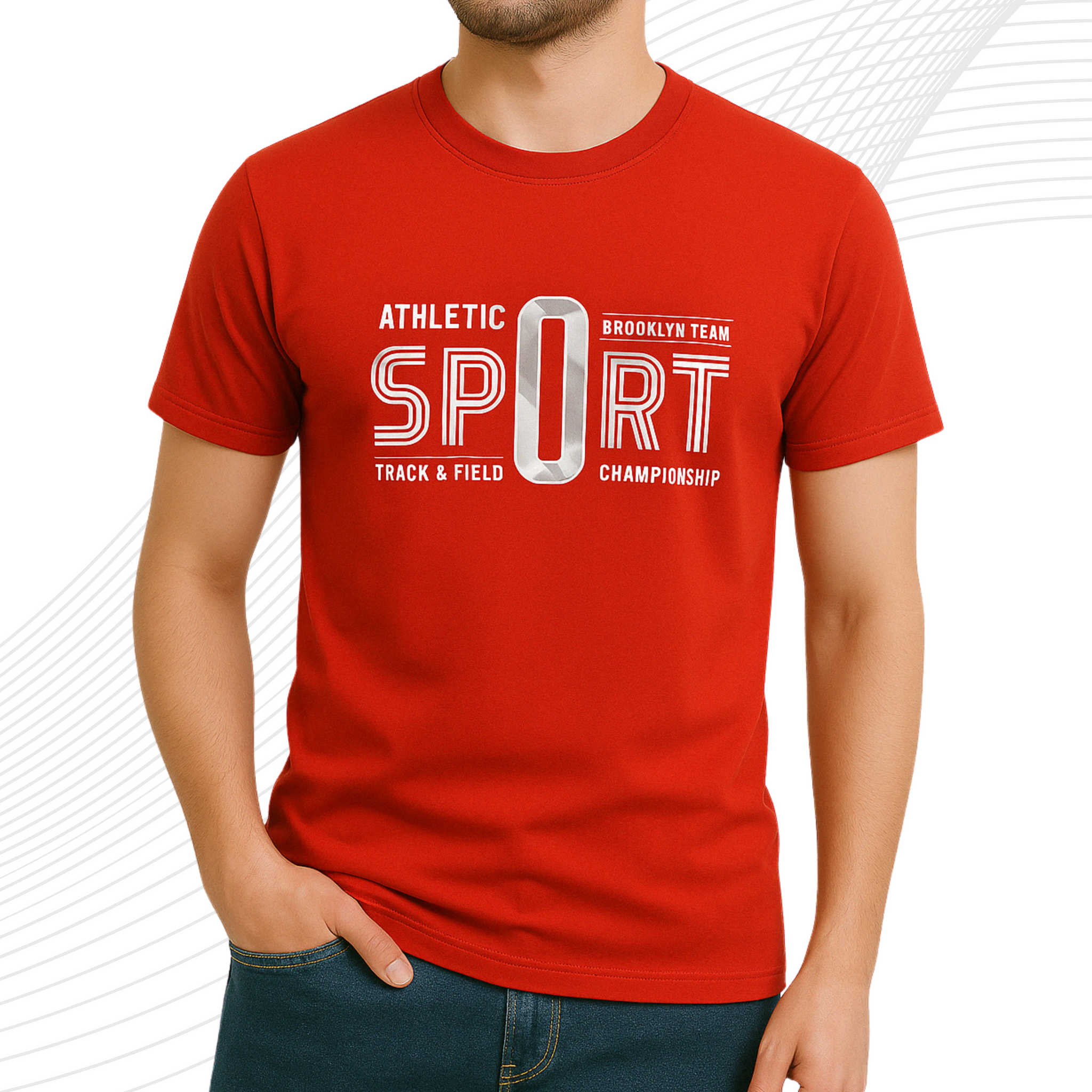 Premium Sports Printed T-Shirt/Tee for Men – Cotton Jersey Fabric (3273)