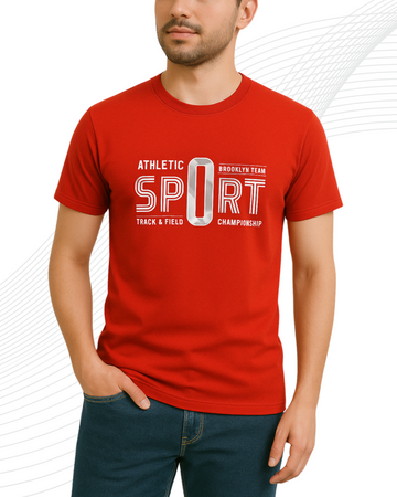 Premium Sports Printed T-Shirt/Tee for Men – Cotton Jersey Fabric (3273)