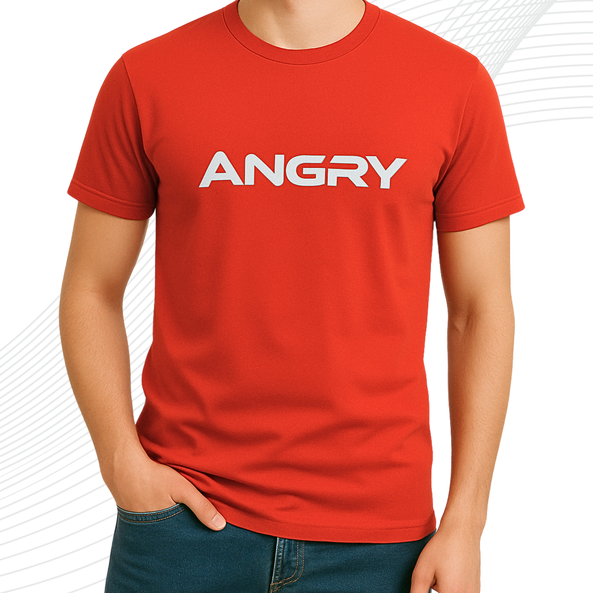 Premium Angry Printed T-Shirt/Tee for Men – Cotton Jersey Fabric (3267)