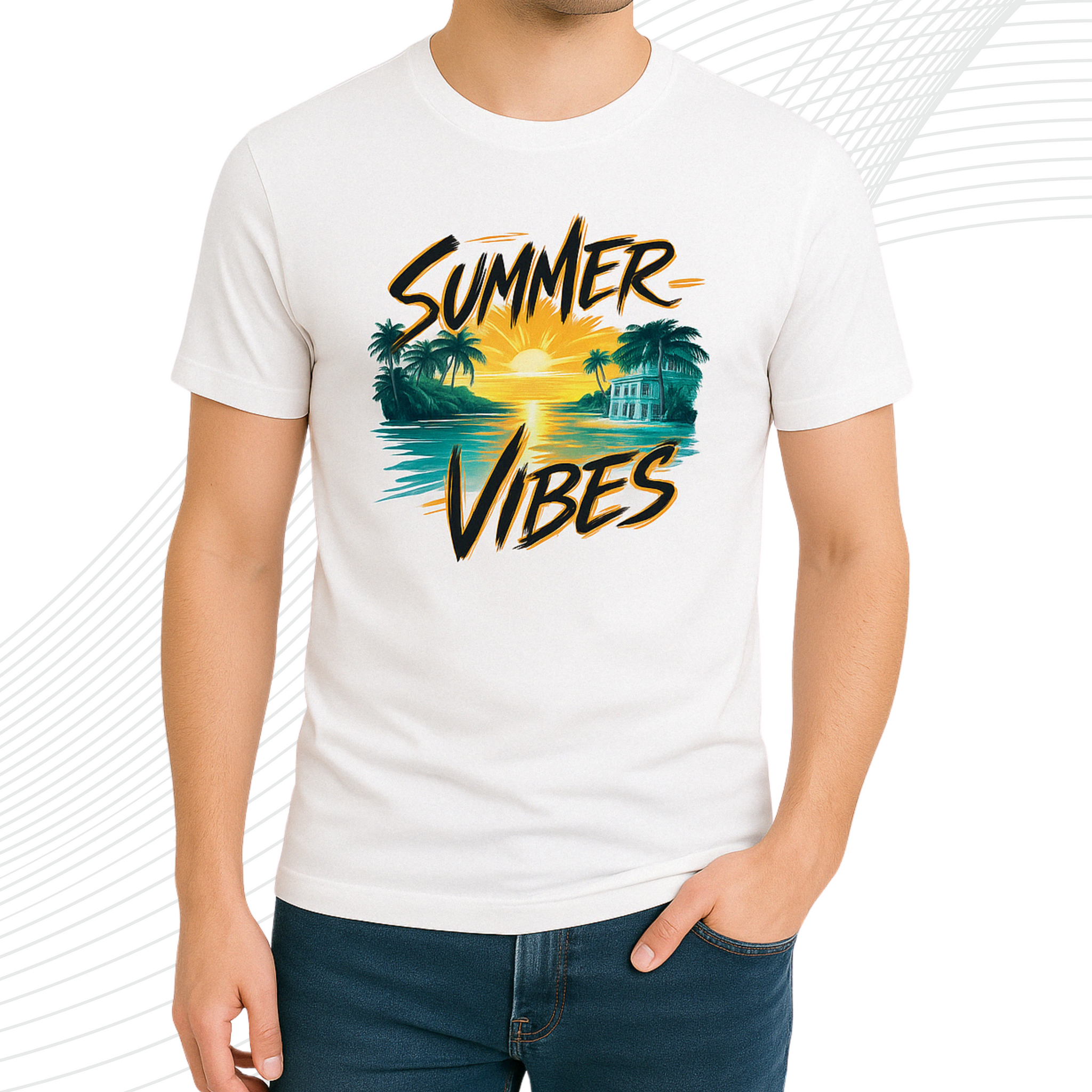 Premium Summer Vibes Printed T-Shirt/Tee for Men – Cotton Jersey Fabric (3265)