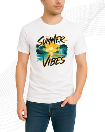 Premium Summer Vibes Printed T-Shirt/Tee for Men – Cotton Jersey Fabric (3265)