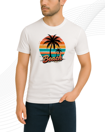 Premium Beach Printed T-Shirt/Tee for Men – Cotton Jersey Fabric (3270)