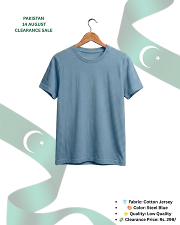Steel Blue T-Shirt/Tee for Men – Cotton Jersey Fabric (Code 5513)