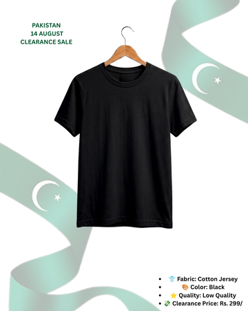 Black T-Shirt/Tee for Men – Cotton Jersey Fabric (Code 5539)