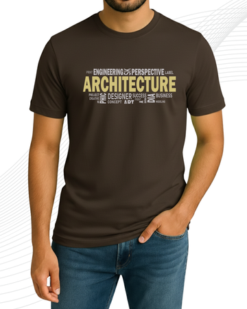 Premium Dark Brown Printed T-Shirt/Tee for Men – Cotton Jersey Fabric (Code 4292)