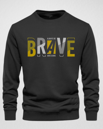 Charcoal Grey Men's Printed Sweatshirt – Warm and Stylish Fleece (3765)