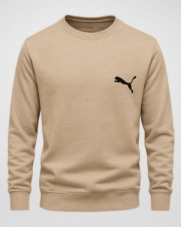 Beige Men's Printed Sweatshirt – Warm and Stylish Fleece (3813)