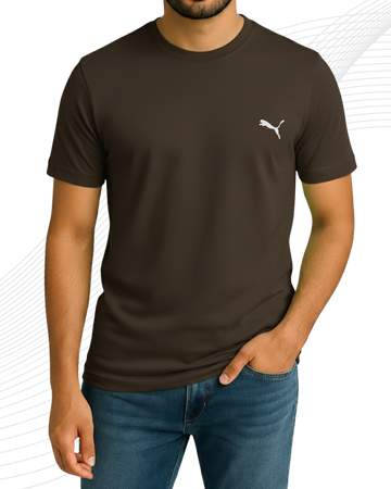 Dark Brown Puma T-Shirt/Tee for Men – Cotton Jersey Fabric (Code 5150)