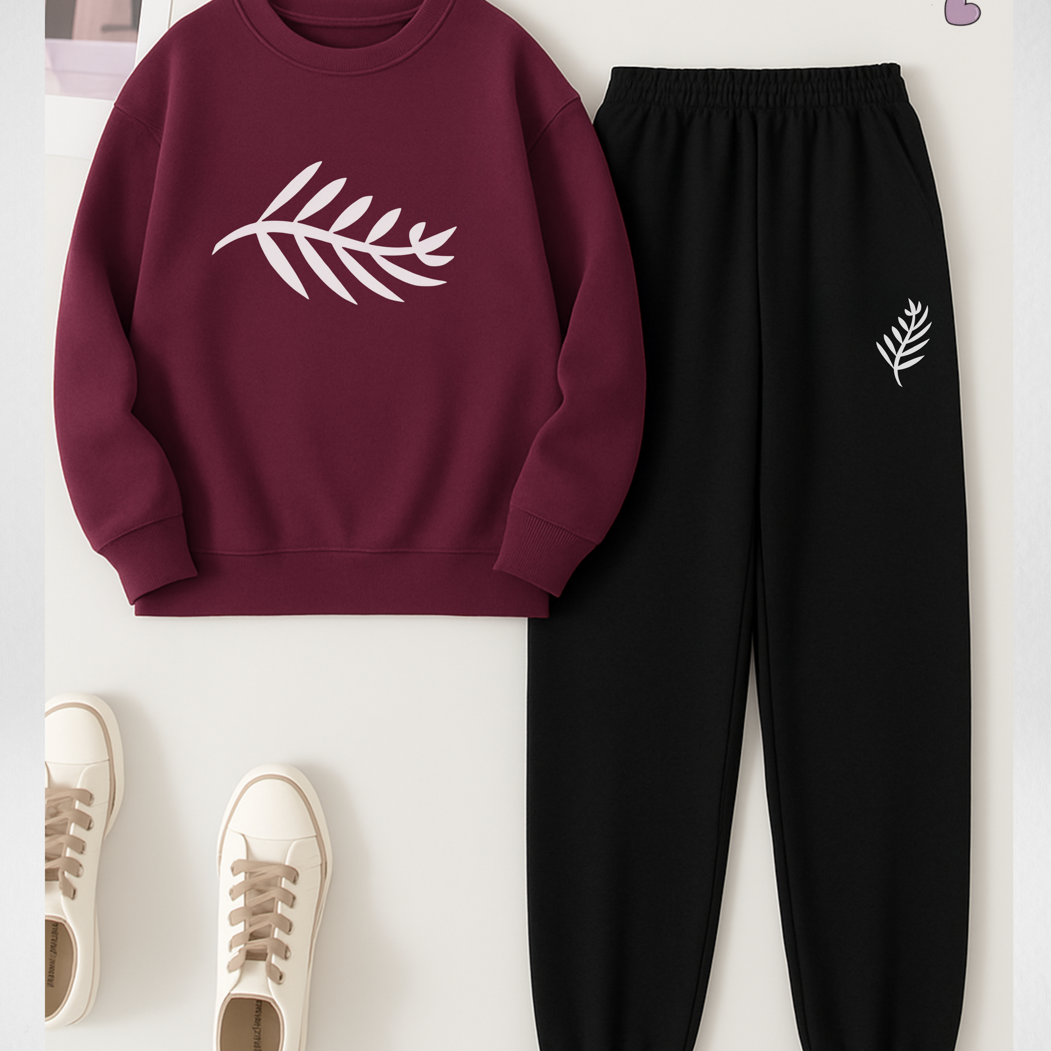 2 Pcs Leaves Winter TrackSuit (Code 3637)